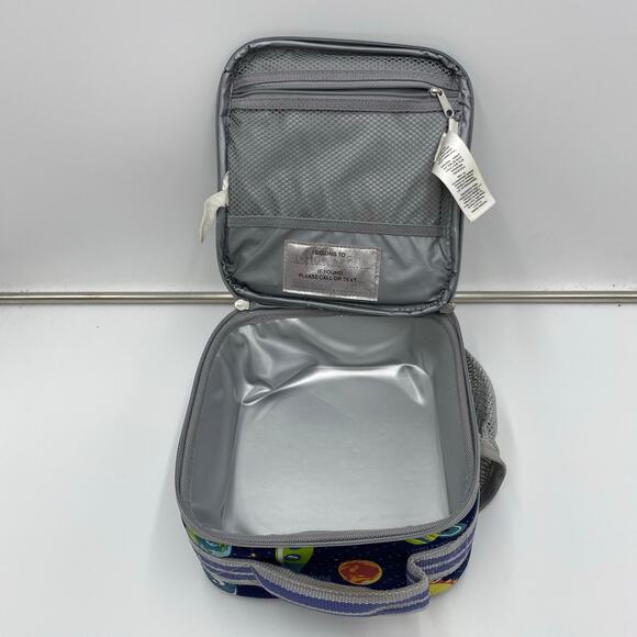 Pottery Barn Kids Mackenzie Navy Solar System Glow-in-the-Dark Lunch Box 8 X 8.5 - Picture 7 of 7